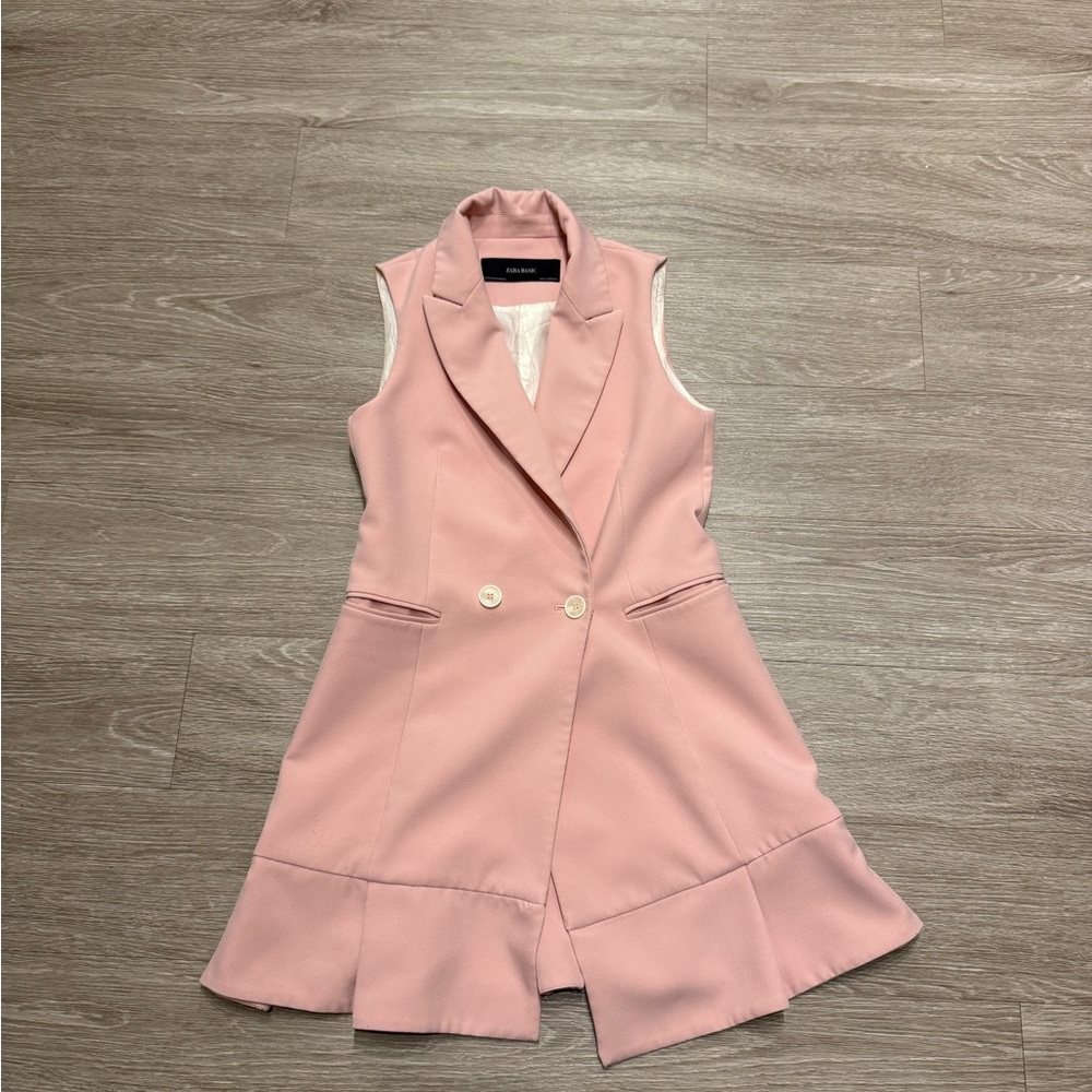 Zara Pink Double-Breasted Mini Dress